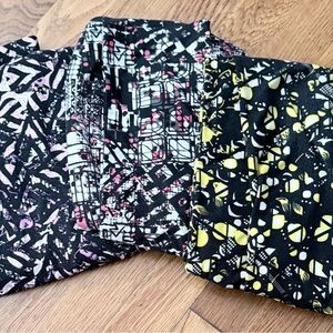 LuLaRoe Women's Patterned Leggings - Black, Pink, Yellow